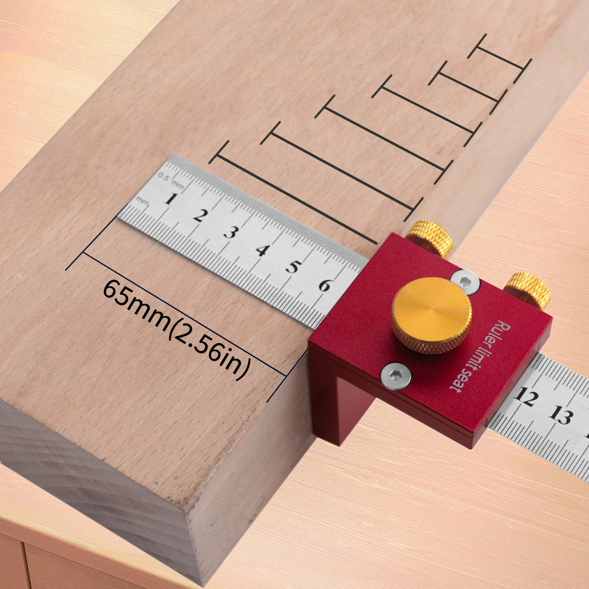 Woodworking Gauge - Règle de traçage 30cm/12 pouces, échelle