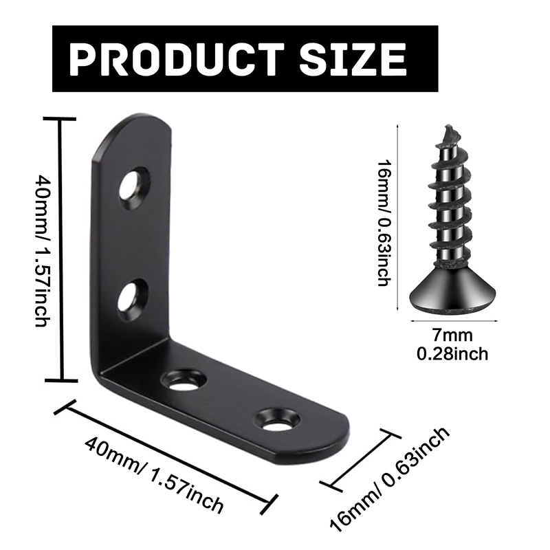 Support en L d'angle noir, sup - Woodworking Joints avis et prix