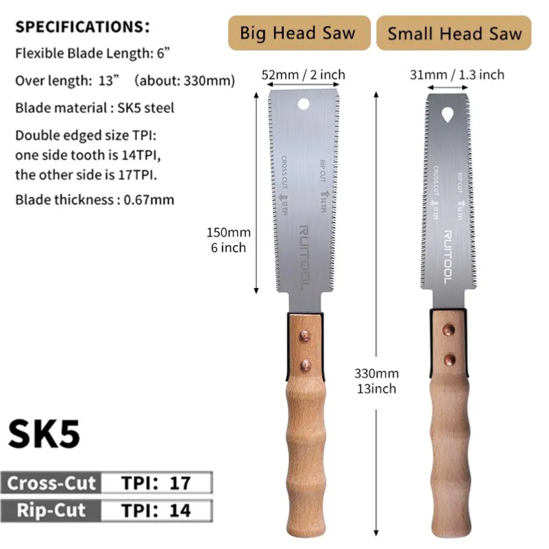 Scie japonaise à double face d - Japanese Pull Saw avis et prix